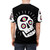 Artistic abstract skull design with third eye on all-over printed t-shirt - men back