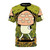 Enchanting t-shirt featuring a whimsical mushroom design in autumnal colors and nature-inspired elements.