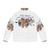 Puffer jacket with floral design and inspirational quote "Grow Through What You Go Through" - Back