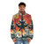 A puffer jacket featuring the iconic Dhalsim character from the Street Fighter video game series - men front