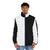 Split black and white puffer jacket with a unique half-and-half design - men front