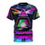 Retro glitch 80s t-shirt with cyberpunk style design featuring static, VHS, and retro elements.