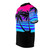 Retro vaporwave style graphic t-shirt with palm trees, glitch effects, and 80s 90s aesthetic - men left