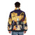 Grim Fandango retro puffer jacket featuring high contrast pixel art design - men back