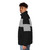 Grey stripe puffer jacket inspired by the 1970s sci-fi classic Logan's Run - men side left