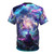 Visionary art t-shirt featuring a cosmic, jungle-inspired design with blue, neon, and spiritual elements. - Back