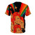A vibrant, psychedelic t-shirt featuring a cosmic starman design in a retro, groovy style. - Back