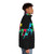 Spider Souls Puffer Jacket featuring a neon silhouette design inspired by Spiderman Into the Spider-Verse - men side right