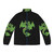 Green dragon puffer jacket with fantasy design