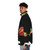 Spider-themed puffer jacket with a comic-inspired design - men side left