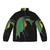 Green dragon art puffer jacket with fantasy design