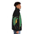 Green dragon art puffer jacket with fantasy design - men side right