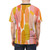 Colorful abstract mid century inspired t-shirt with a droplet pattern design - men back