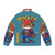 Spider Cat Puffer Jacket featuring a cartoon cat in a superhero-inspired design - Back