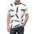 Black and white t-shirt with a classic microphone pattern design - men front