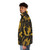 Greek art inspired puffer jacket with classical gold and black pattern design - men side left