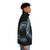 Great wave puffer jacket with modular synthesizer graphics - men side right