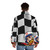 Speed Racer Checkered Flag Puffer Jacket, featuring the iconic Mach 5 and checkered flag design - men back