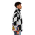 Speed Racer Checkered Flag Puffer Jacket, featuring the iconic Mach 5 and checkered flag design - men side right