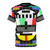 A t-shirt featuring a retro, high-contrast graphic design with a "standby" television transmission effect and glitch-inspired elements.