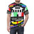 A t-shirt featuring a retro, high-contrast graphic design with a "standby" television transmission effect and glitch-inspired elements. - men front