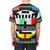 A t-shirt featuring a retro, high-contrast graphic design with a "standby" television transmission effect and glitch-inspired elements. - men back