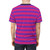 Vibrant pink and purple striped t-shirt for fashionable women - men back