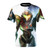 Samus Aran Metroid-inspired sci-fi t-shirt design featuring futuristic space elements
