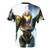 Samus Aran Metroid-inspired sci-fi t-shirt design featuring futuristic space elements - Back