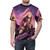 Unisex t-shirt with a vibrant pink warrior design, inspired by fantasy art and pop music - men front