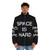 Space Force Puffer Jacket with "Space Is Hard" Quote - men front