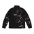 Black puffer jacket with wolf print design - Back