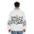 Space Jesus Logo Puffer Jacket - Cosmic apparel for music lovers - men back