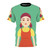 Squid Game inspired AOP t-shirt featuring the iconic doll from the Red Light, Green Light game