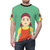 Squid Game inspired AOP t-shirt featuring the iconic doll from the Red Light, Green Light game - men front
