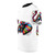 Colorful t-shirt design featuring an elephant using its trunk to paint a vibrant, artistic scene - men left