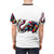 Colorful t-shirt design featuring an elephant using its trunk to paint a vibrant, artistic scene - men back