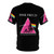 Stylish pink and purple psychedelic graphic t-shirt with "Pink Freud" design, inspired by the classic Dark Side of the Moon album cover. - Back