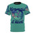 Mermaid-inspired all-over print t-shirt featuring a whimsical ocean-themed design