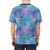 Women's t-shirt with an allover mermaid scale pattern in a seamless, glittering design - men back