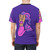 A vibrant, all-over print t-shirt featuring a captivating mermaid design - men back