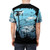 Captivating city music t-shirt featuring a design with birds, clouds, and stars against a black and blue background - men back