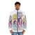 Man wearing Dragon Ball Super inspired puffer jacket, with focus keyword "Dragon Ball Super puffer jacket" - men front