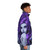 Purple puffer jacket with goth-inspired design - men side right