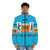 Tayne-inspired puffer jacket with a retro 90s comedy vibe - men front