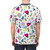 Colorful abstract Memphis-style pattern graphic t-shirt - men back