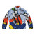 Goofy painting puffer jacket with a fun, retro cartoon dog design