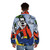 Goofy painting puffer jacket with a fun, retro cartoon dog design - men back