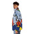 Goofy painting puffer jacket with a fun, retro cartoon dog design - men side left
