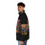 Vibrant Soul Train inspired puffer jacket with retro 70s 80s disco fashion design - men side left